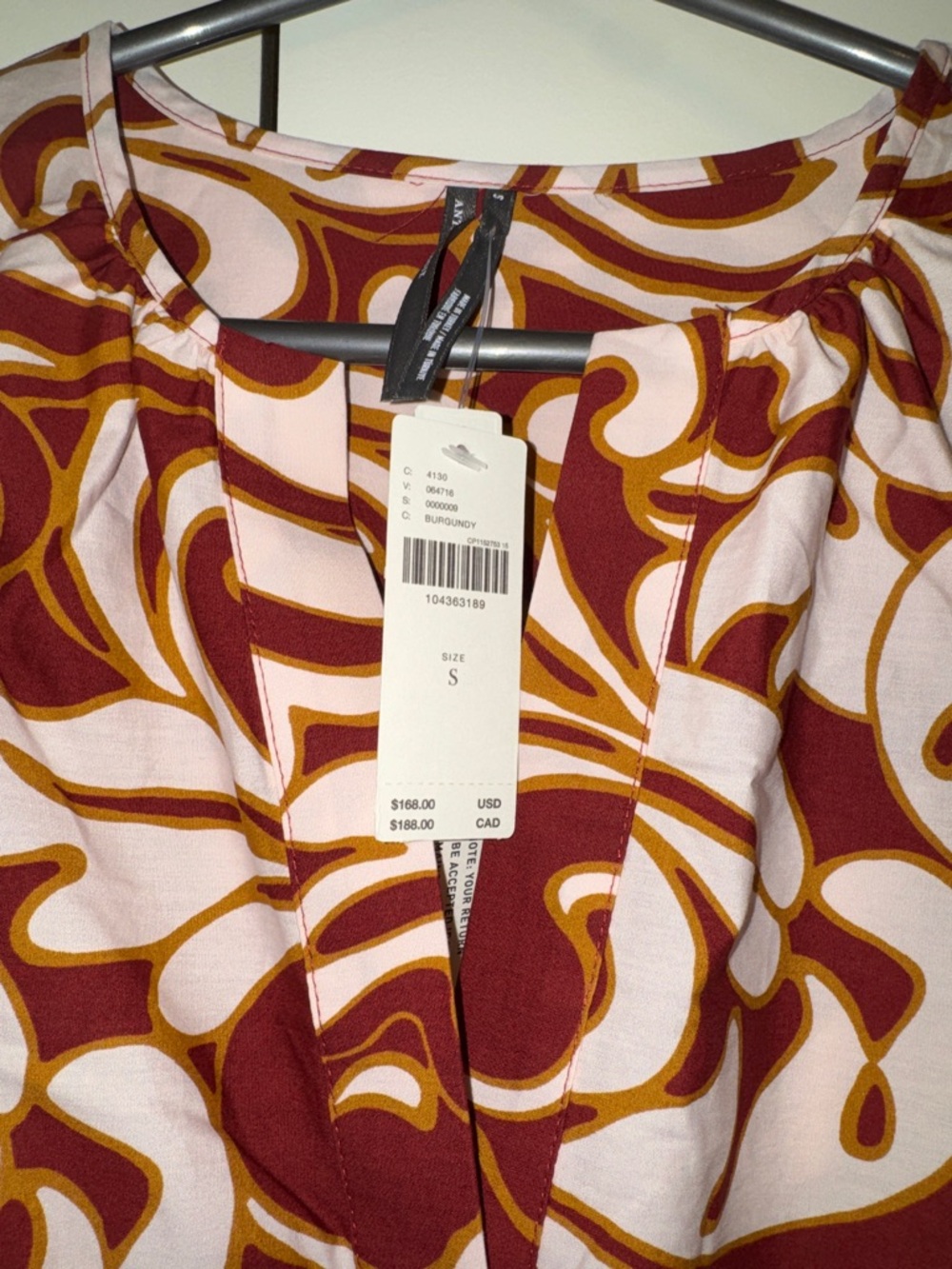 NWT! Anthropologie Somerset maxi dress in burgandy. Size small - Picture 6 of 8